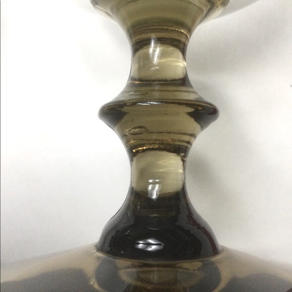 VINTAGE - RETRO - LIBBEY - TULIP - AMBER WAFER STEM - TALL WATER GOBLET GLASSES - Picture 2 of 2